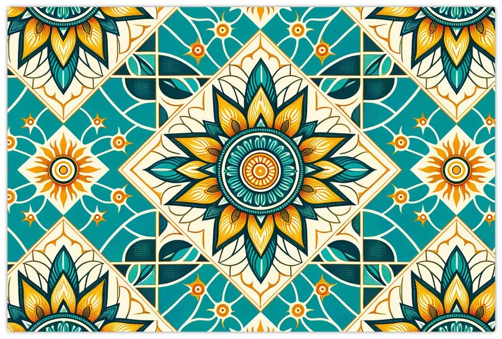 Obraz - Tyrkysový vzor (90x60 cm)