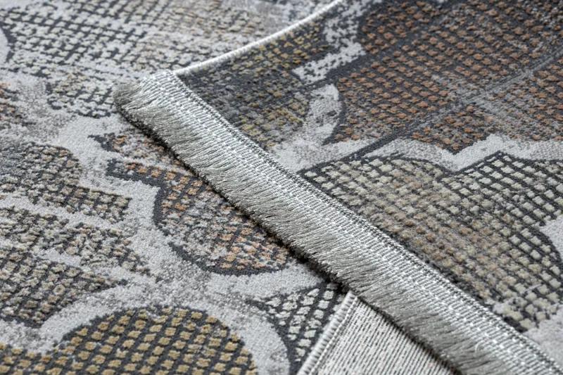 Moderný koberec LUCE 75 vzor Marocký ďatelina vintage - Štrukturálny sivá / horčica Veľkosť: 192x290 cm