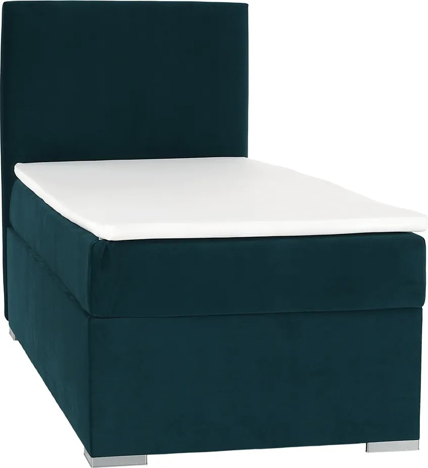Boxspringová posteľ, jednolôžko, zelená, 90x200, ľavá, SAFRA