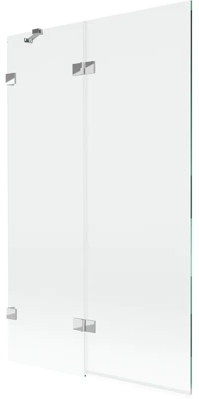 Mexen Lunar, 2-krídlová vaňová zástena ľavá 110 x 150 cm, číre sklo, chrómová, 897-110-100-01-00-L