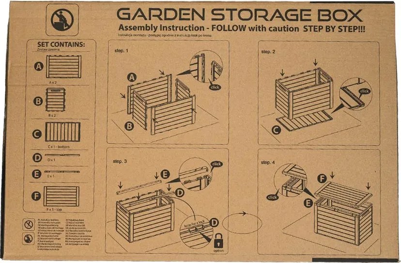 Záhradný box WOODEBOX 190 l - antracit 78 cm PRMBWL190-S433