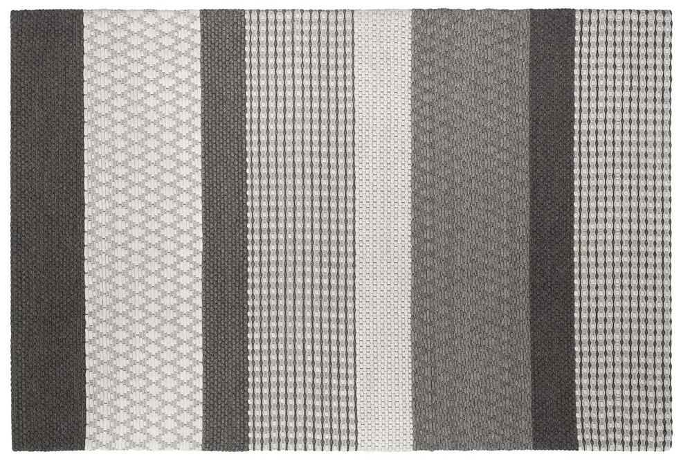 Vlnený koberec 140 x 200 cm sivá/biela AKKAYA Beliani