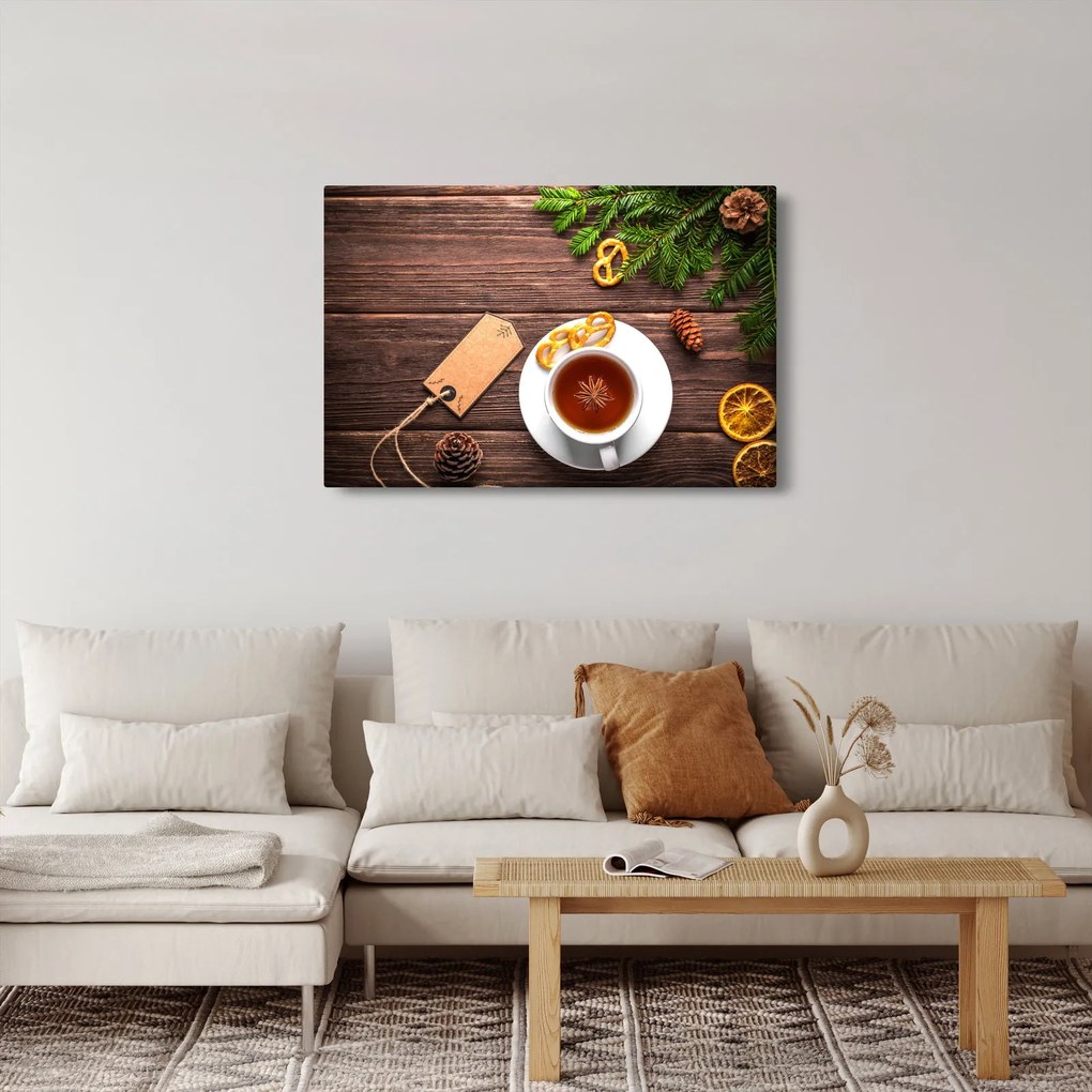 Obraz - hrnček s dekoráciami (90x60 cm)
