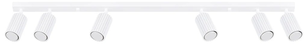 Bodové svietidlo Karbon, 6x biele kovové tienidlo, (možnosť polohovania)