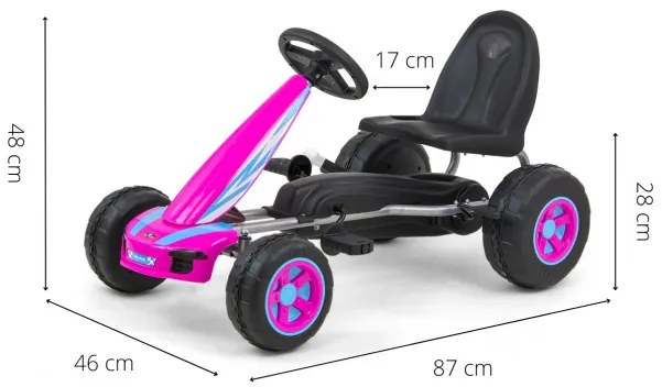Šlapacia motokára Viper ružová