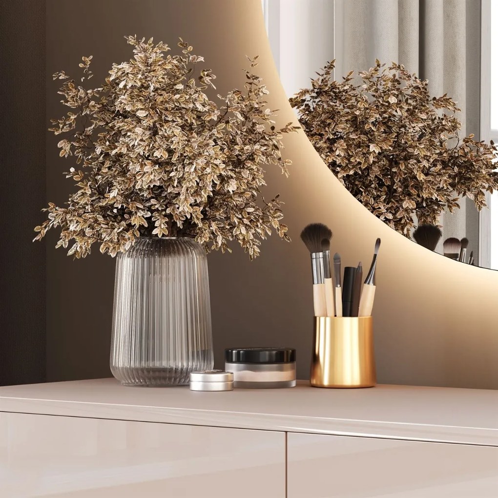 TOALETNÝ STOLÍK KATHLEEN GLAM KAŠMÍR LESK + ZLATÉ NOHY + ZRKADLO