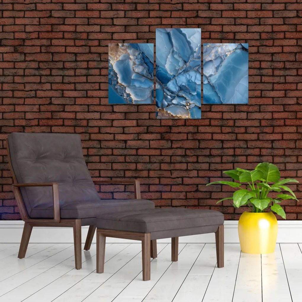 Obraz - Modrý členitý mramor (90x60 cm)