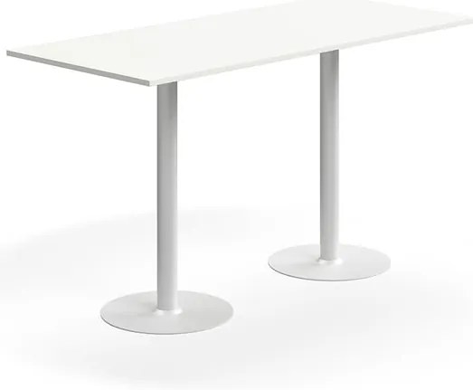 Barový stôl ALVA, 1800x800x1000 mm, HPL, biela