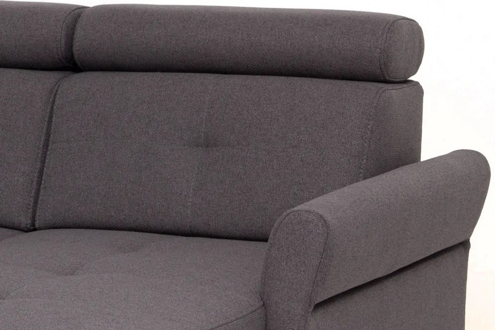 Rohová sedacia súprava Harris, tmavo šedá tkanina, pravý roh