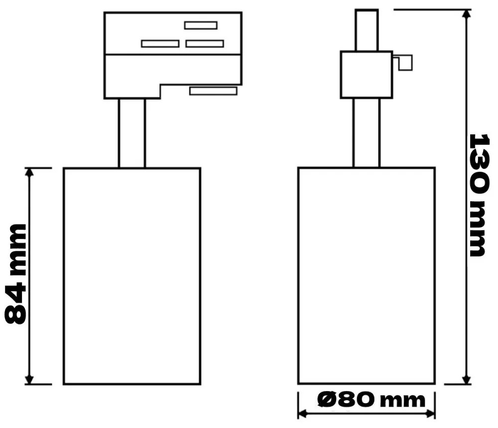 GU10 Busbar Spotlight Black Matt Jednofázové svetlo Busbar