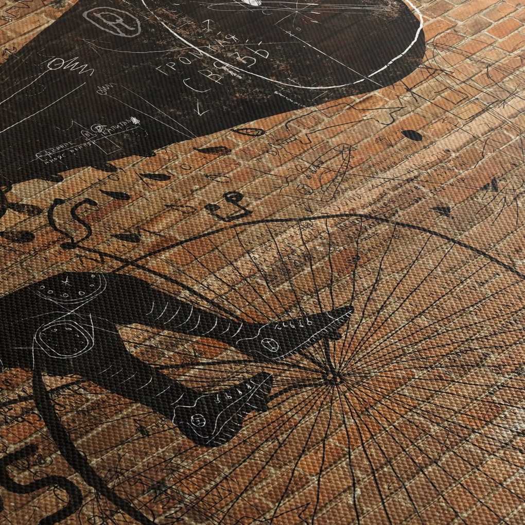 Obraz - Muž na bicykli v Banksyho štýle (120x50 cm)