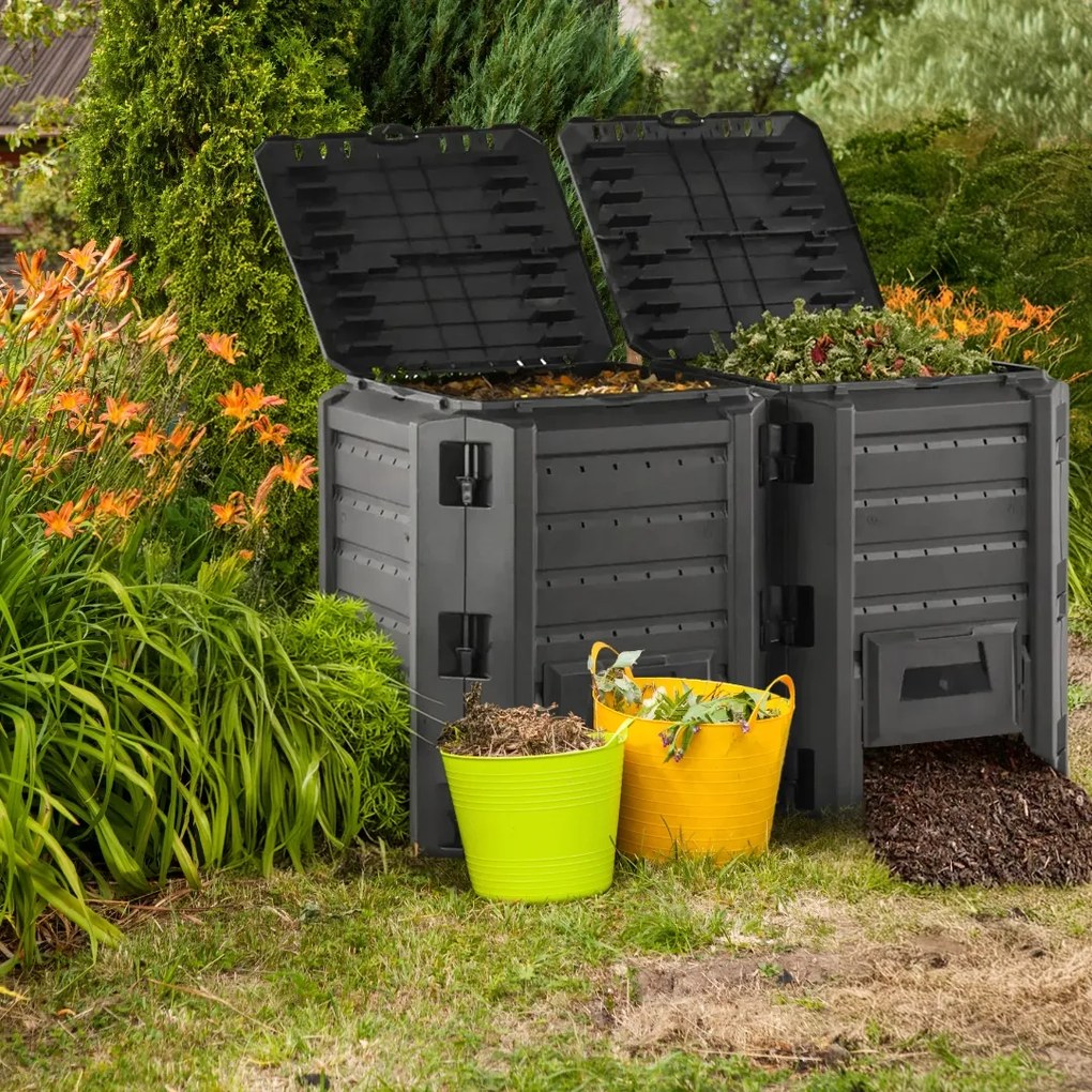 Záhradný kompostér COMPOGREEN, 800l, čierna Prosperplast