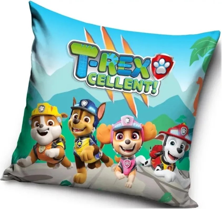 Vankúš Tlapková patrola - Paw Patrol - motív T-Rex cellent! - 40 x 40 cm