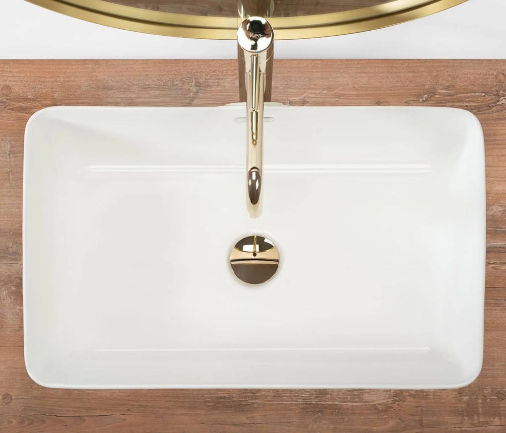 Rea Berta 55 umývadlo, 56 x 36 cm, biela, REA-U5055