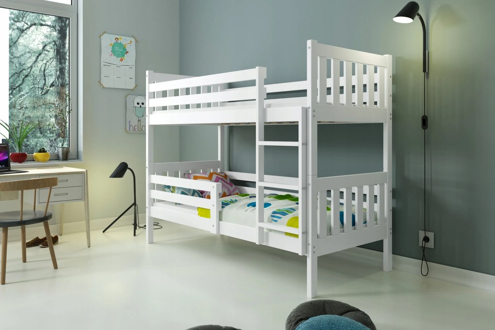 Interbeds Poschodová posteľ Carino 190x80 biela + matrace