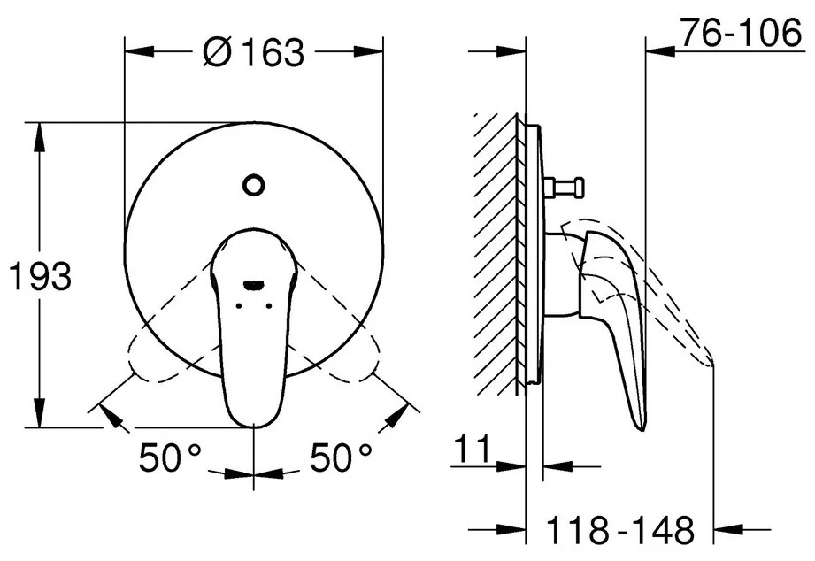 GROHE Eurostyle - Páková vaňová batéria, chróm 29099003