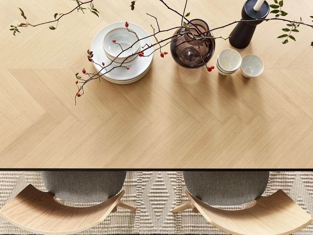 Jedálenský stôl 180 x 90 cm svetlé drevo/čierna IVORIE Beliani