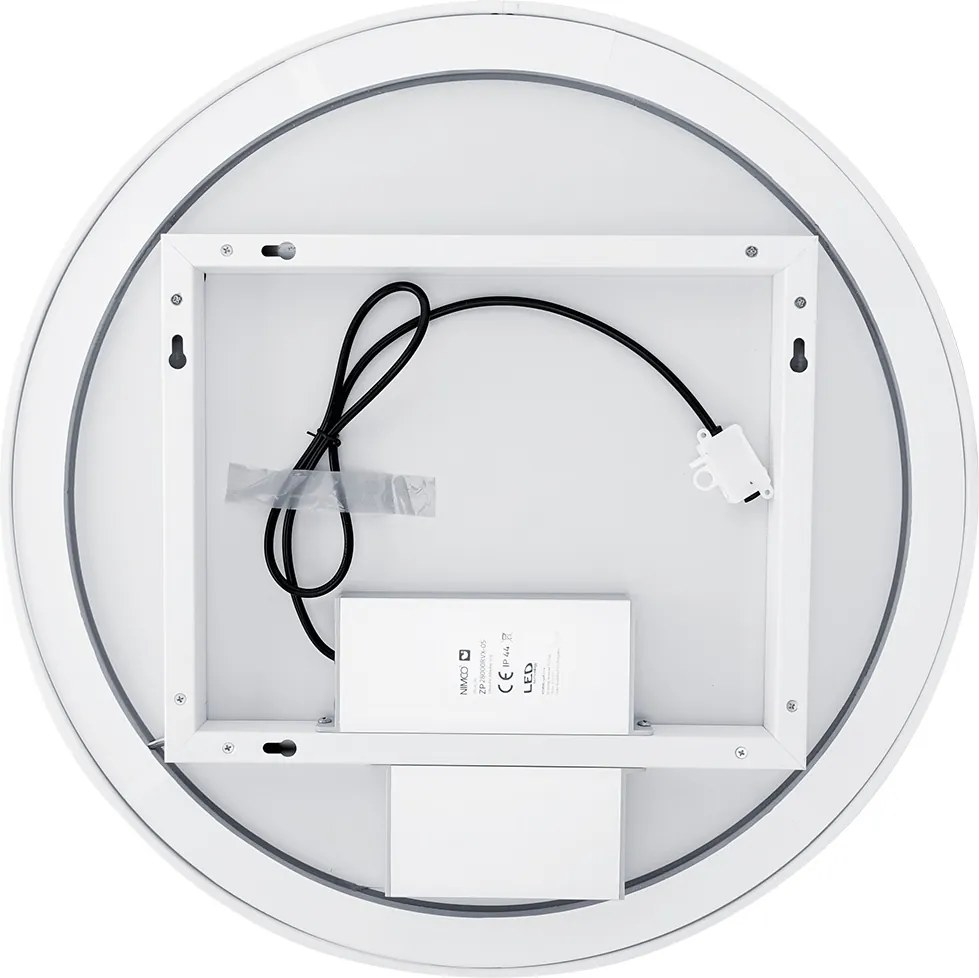 Nimco Biele okrúhle LED zrkadlo pr. 900 mm s dvoma dotykovými senzormi - ZPB 28003RVX-05