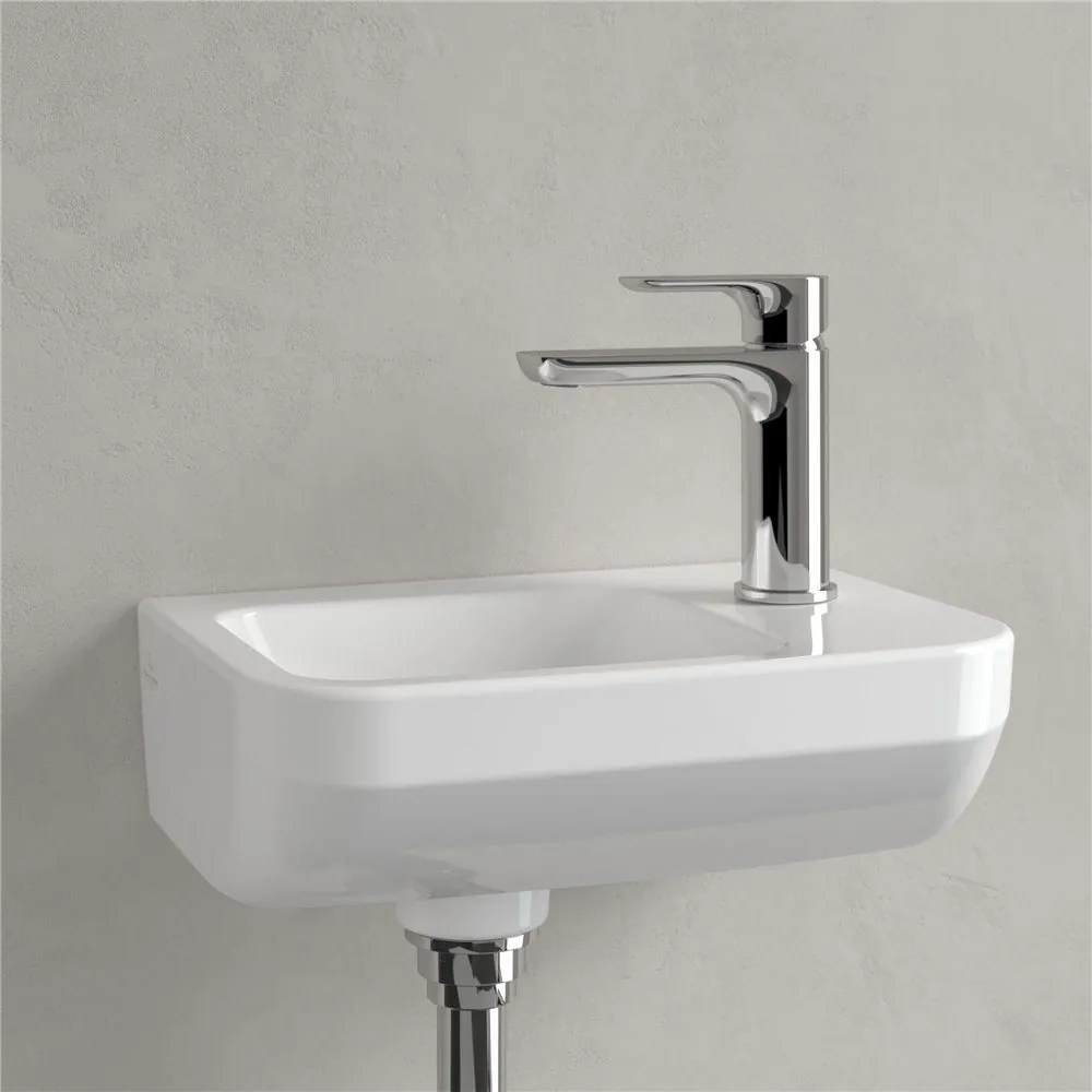 VILLEROY &amp; BOCH Architectura závesné umývadielko s otvorom vpravo, bez prepadu, 360 x 260 mm, biela alpská, 43733701