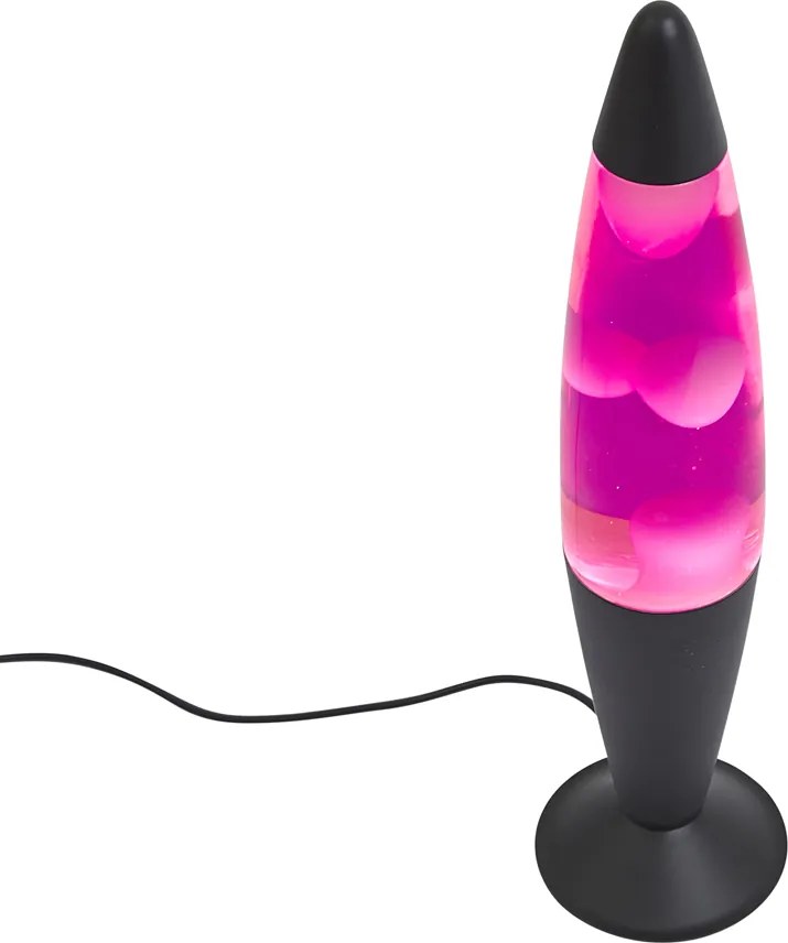 Lávová lampa ružová s bielym voskom vrátane LED - Molten Lava