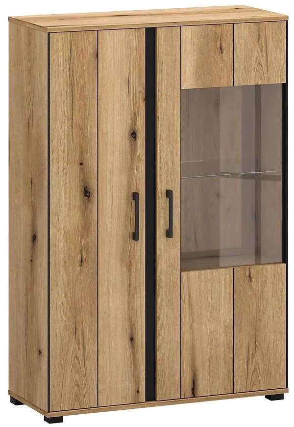 Vitrína 2d3s Kendal C Light + Black