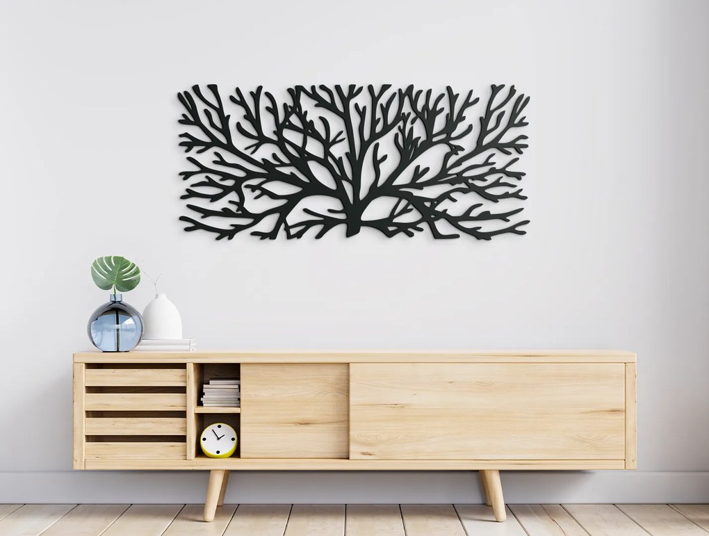 drevko Dekorácia na stenu Strom Rozmer obrazu: 19,5 x 44,5 cm, Farba dekorácie: Čierna