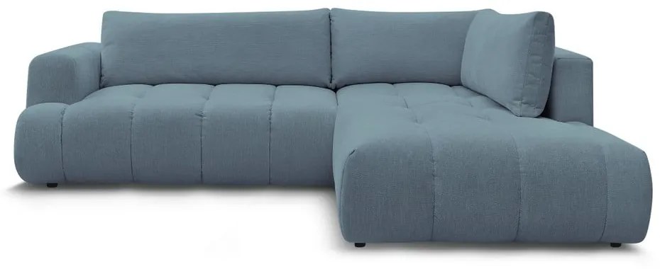 Modrá rozkladacia/s úložným priestorom rohová pohovka (pravý roh/do L) Fuji – Bobochic Paris