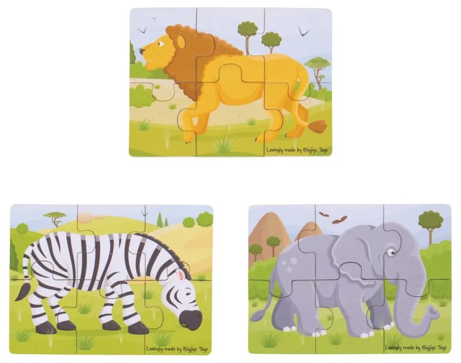 Bigjigs Toys 3v1 safari zvieratka