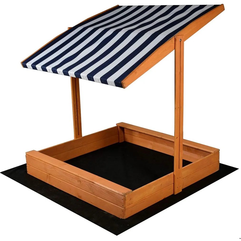 Strieška pre detské drevené pieskovisko Baby Mix 120x120 cm modré-biela