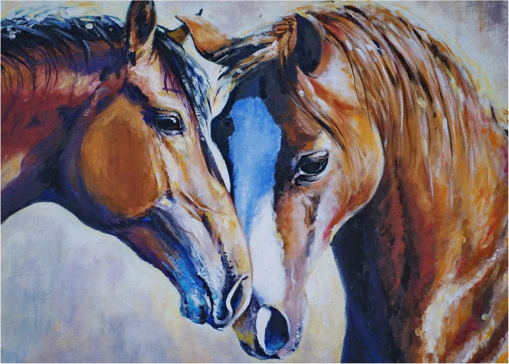 Obraz - Zamilované kone (70x50 cm)
