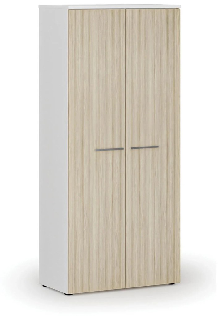 Šatníková skriňa s výsuvom PRIMO WHITE, 1781 x 800 x 420 mm, biela/dub prírodná