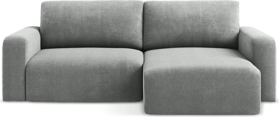 Sivá ženilková rozkladacia/s úložným priestorom rohová pohovka (pravý roh/s leňoškou) Kona – Makamii