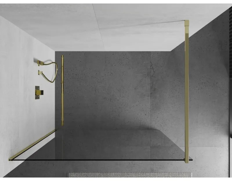 Mexen Kioto sprchová zástena 160x200 cm, 8mm sklo číre, zlatý profil, 800-160-101-50-00