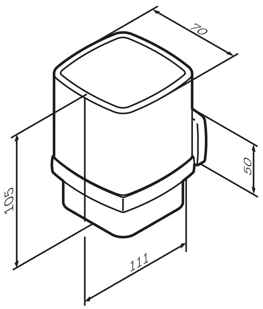 Sklenený pohár na zubné kefky AM.PM Gem AGA34322 nástenný, čierny