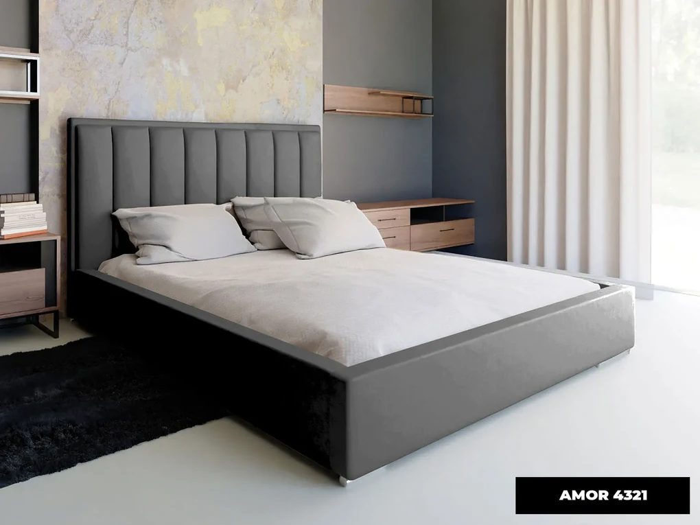 PROXIMA.store - Minimalistická čalúnená posteľ STELLA ROZMER: 180 x 200 cm, TYP ROŠTU: KOVOVÝ ROŠT