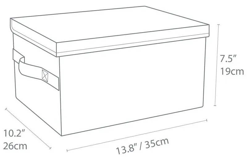 Sivý látkový úložný box s vekom 35x19x26 cm Soft Storage – Bigso Box of Sweden