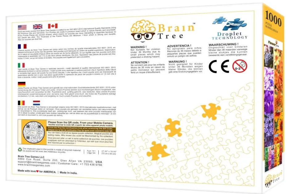 Brain Tree Puzzle Dlaždice s kvetinami 1000 dielikov