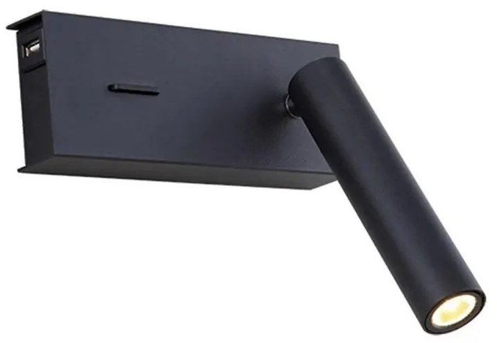 Zambelis H75 - LED Nástenné svietidlo LED/3W/230V USB čierna