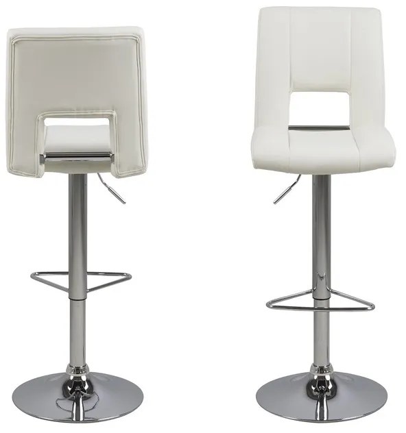 Dizajnová barová stolička Almonzo, biela / chrómová