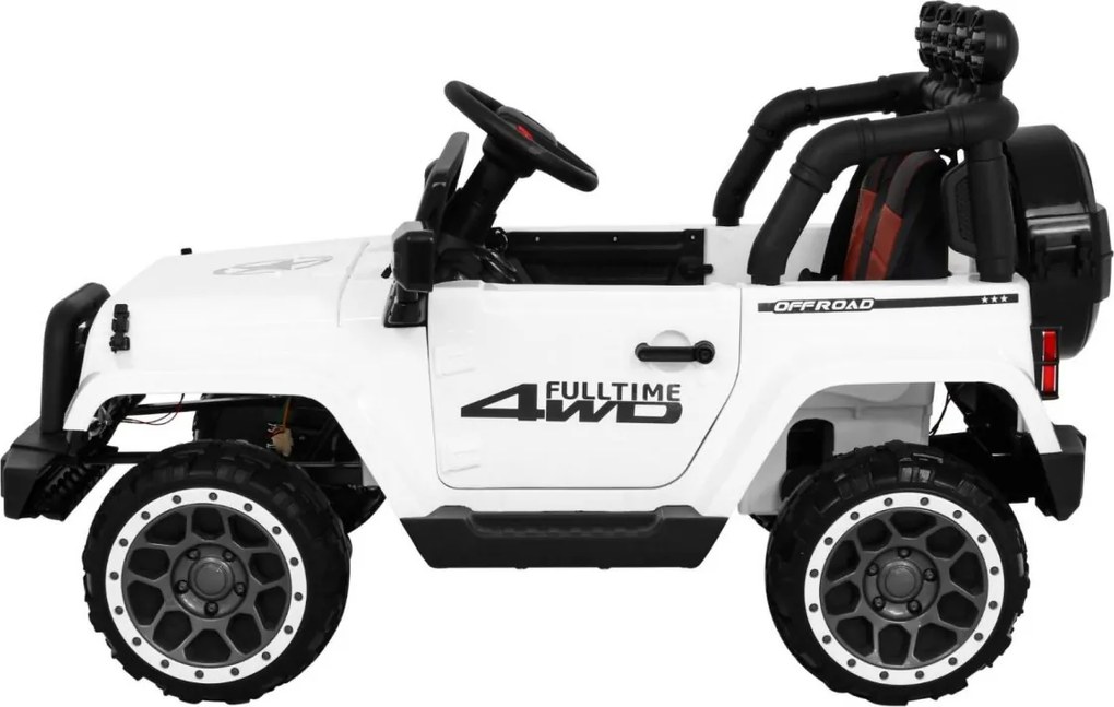 Ramiz Detské terénne auto Full Time 4WD Biele + 4x4 + Diaľkové ovládanie + LED audio + Úložný priestor