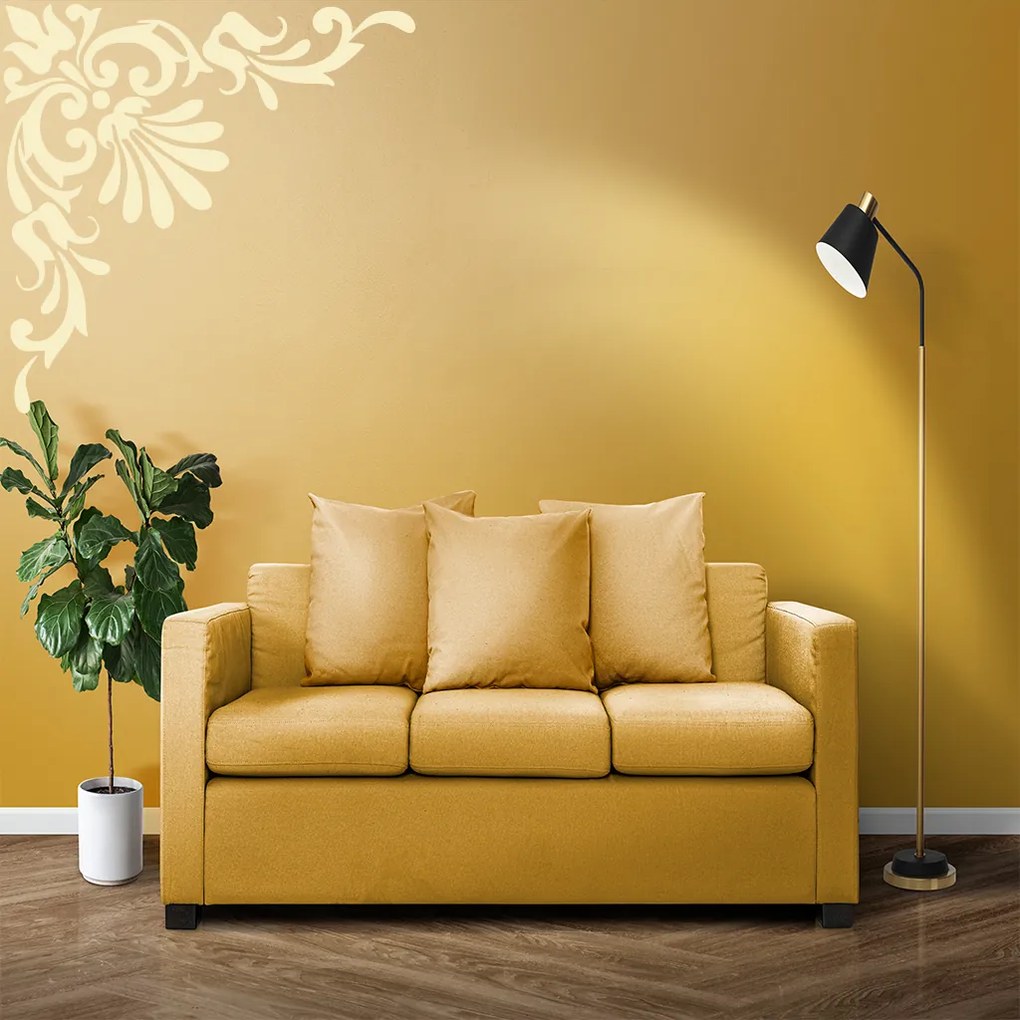 Veselá Stena Samolepka Ornament do rohu Farba: bílá, Veľkosť: 60 x 60 cm