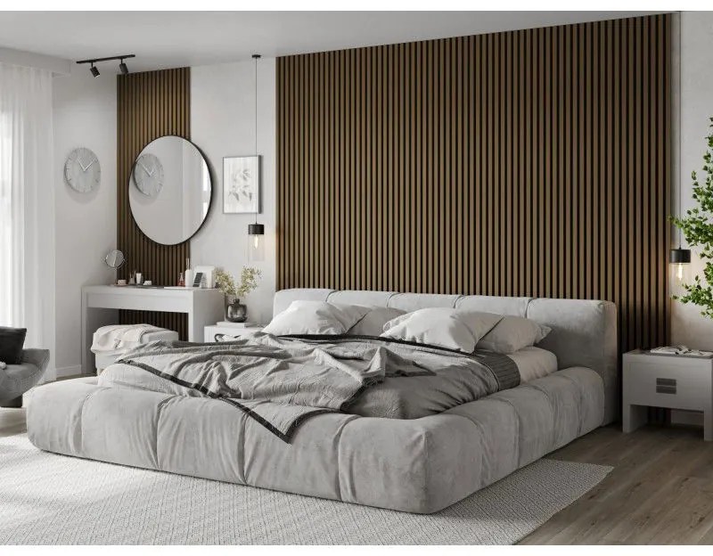 Mexen Lam-F, akustické stenové lamely 275 × 30 cm, plstený podklad 8 mm, technická dyha, teak zlatistý, S105-275307-3015-014