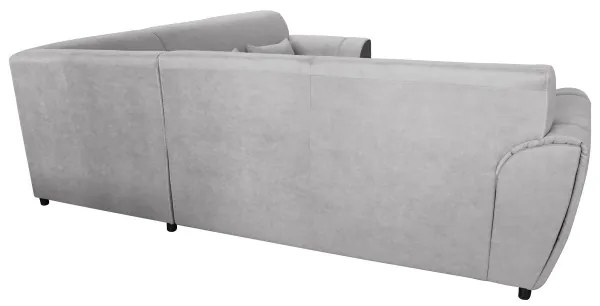 Rozkladacia rohová sedacia súprava s úložným priestorom v tvare L VISEU ľavá sivá/čierna