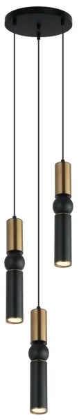 ITALUX PND-14290-3-BRO-BK - Luster na lanku ISIDORA 3xGU10/25W/230V čierna/bronz