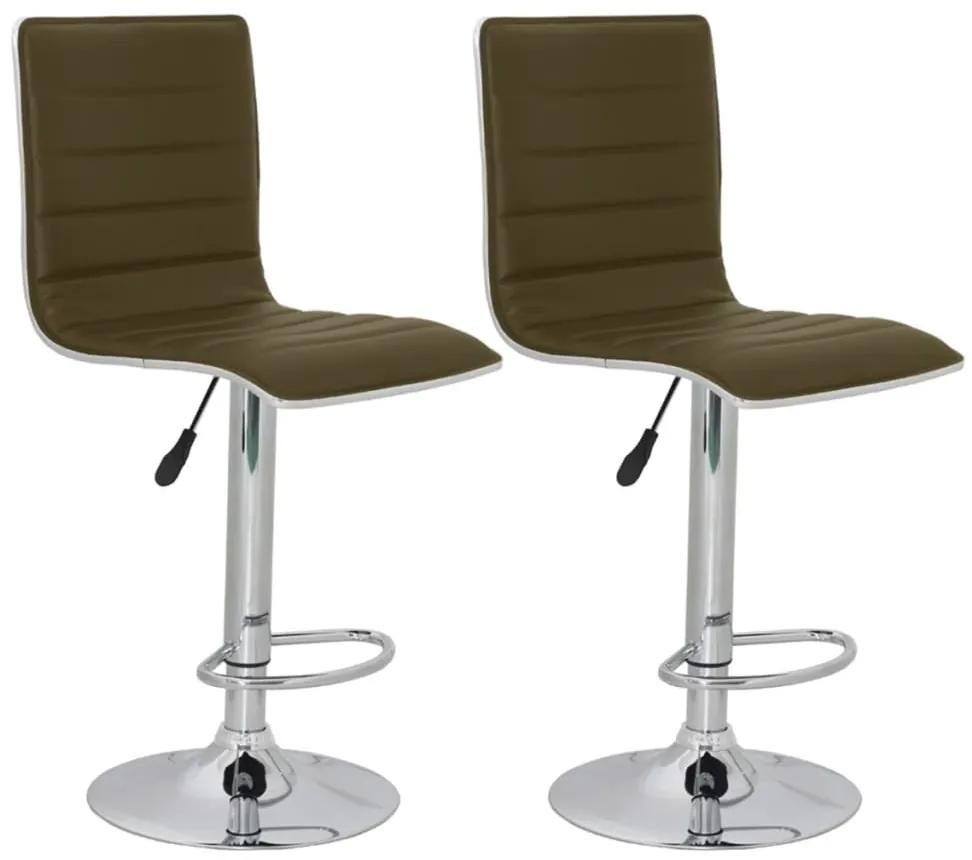 Barové stoličky 2 ks, hnedé, umelá koža