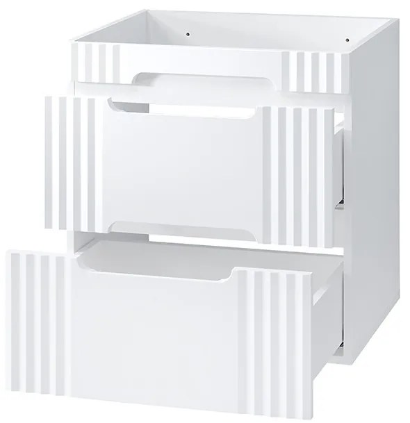 Kúpeľňová skrinka Fiji Lava so zápustným umývadlom 60 cm biela/dub pobrežie evokuje