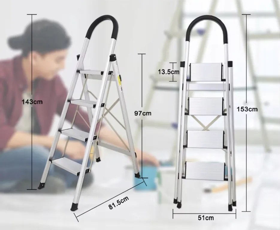 CROWNMAN Skladací 4-stupňový rebrík pre domácnosť