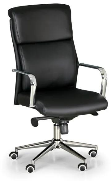 Kožená kancelárska stolička VIRO, čierna