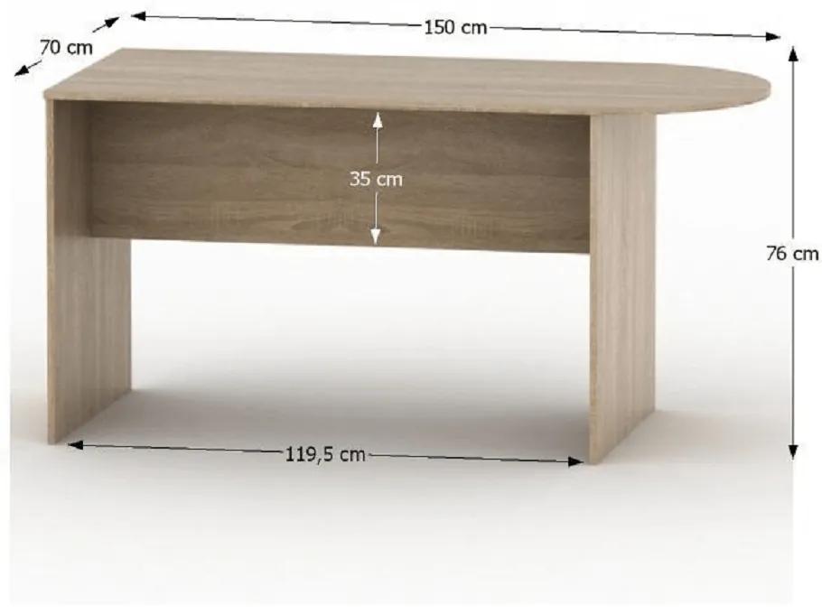 Kondela Zasadací stôl s oblúkom 150, dub sonoma, TEMPO ASISTENT NEW 022