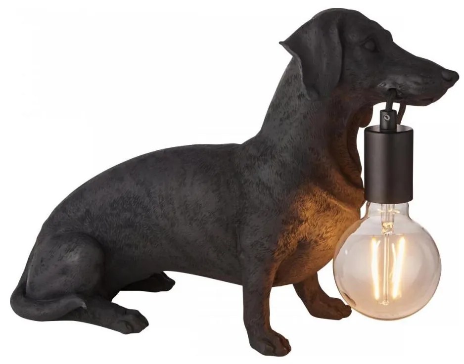 Endon 101188 - Stolná lampa DACHSHUND 1xE27/10W/230V čierna